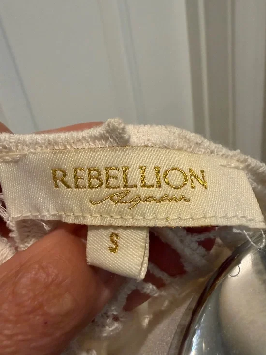 Rebellion Cream Crochet Fringe Open-Front Cardigan - Picture 6 of 9